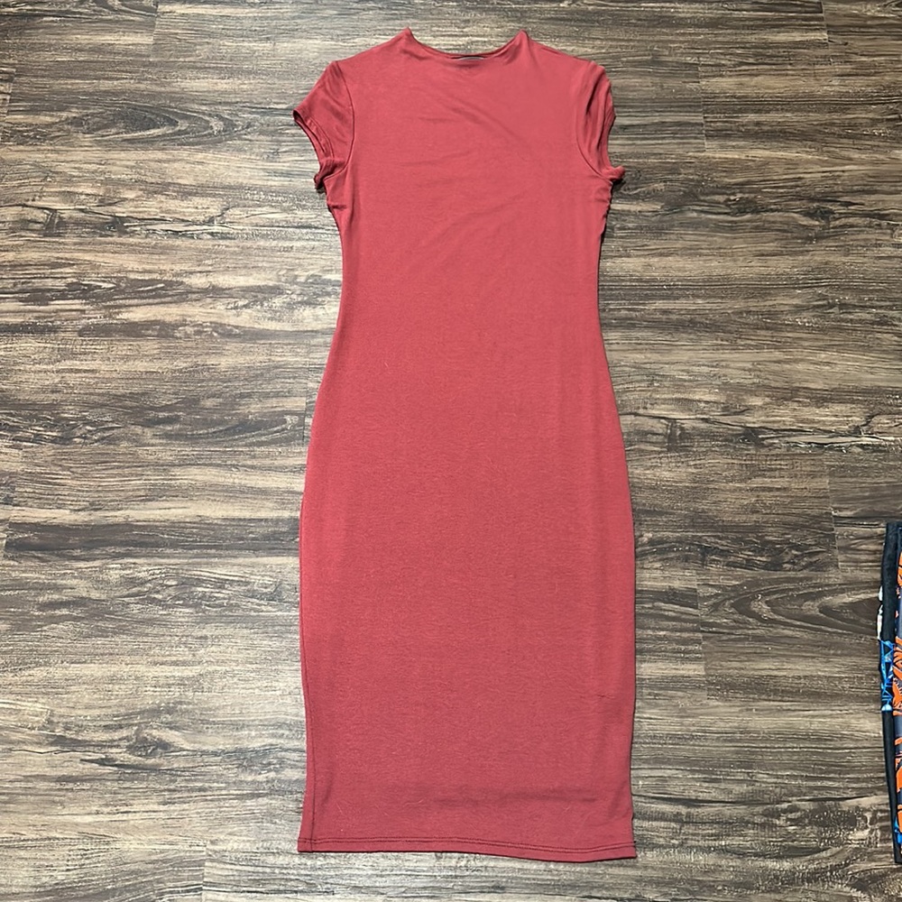 Berry/Brick color  body con dress